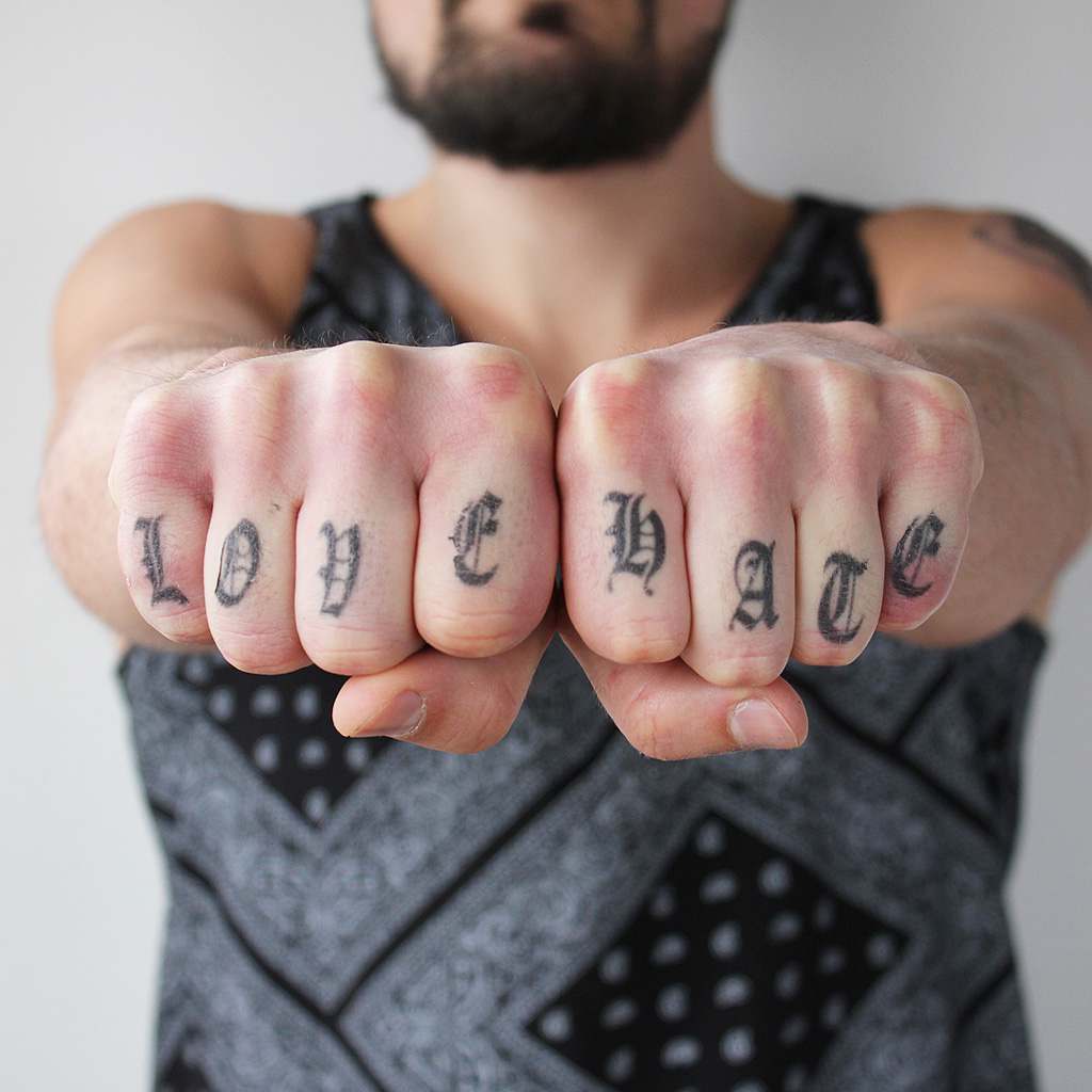 Knuckle Old Letters Temporary Tattoo Set (56 tattoos) – TattooIcon